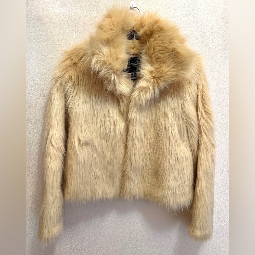 Faux Fur Open-Front Coat